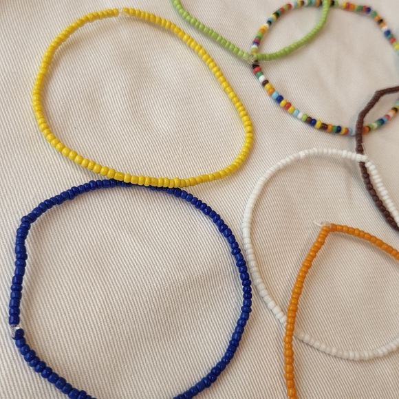 Handmade Seed Bead Bracelet Stack of 11 - Picture 4 of 6